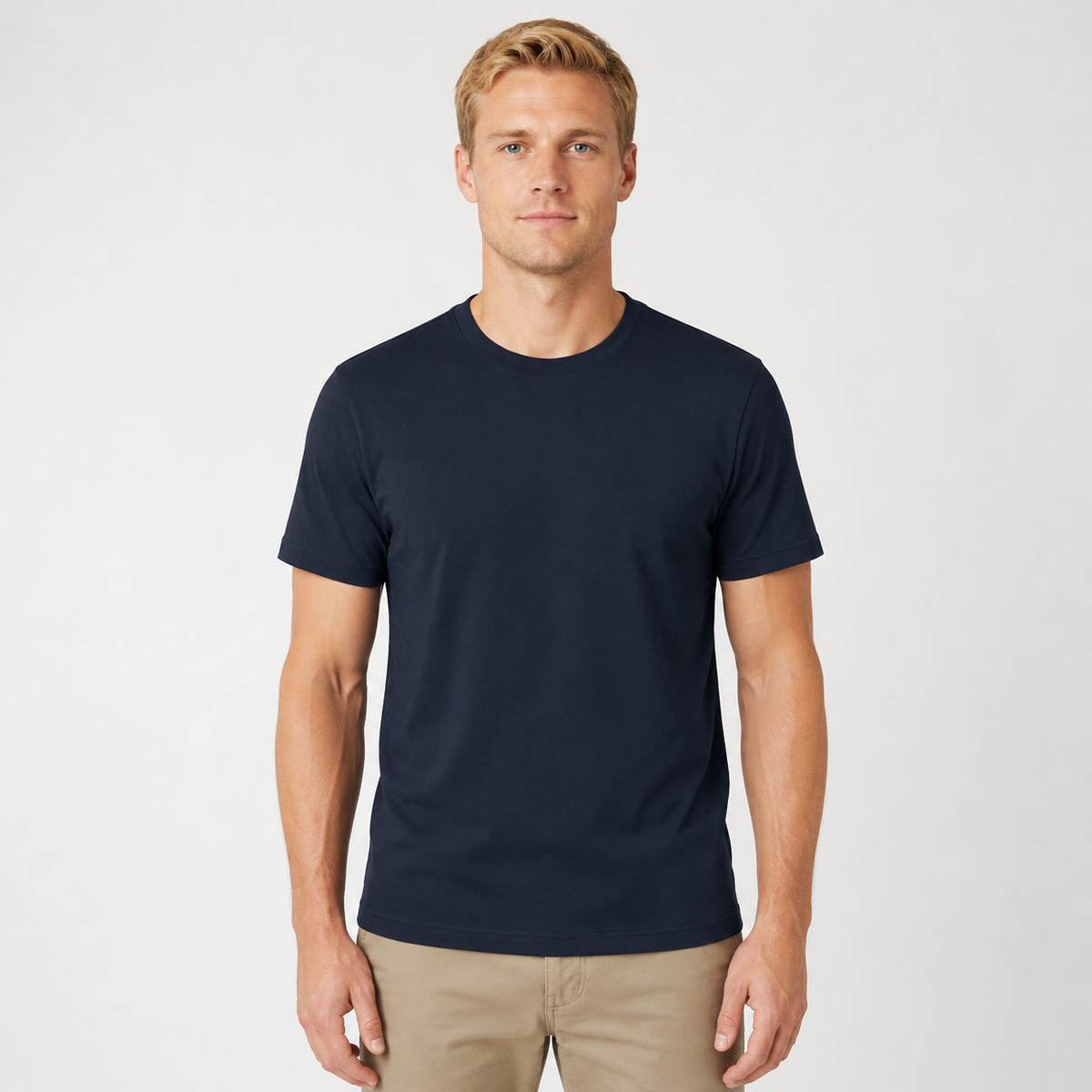 Men's Classic Peruvian Interlock Pima Cotton Crew Neck Tee Navy
