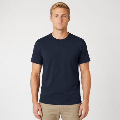 Men's Classic Peruvian Interlock Pima Cotton Crew Neck Tee Navy