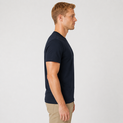 Men's Classic Peruvian Interlock Pima Cotton Crew Neck Tee Navy