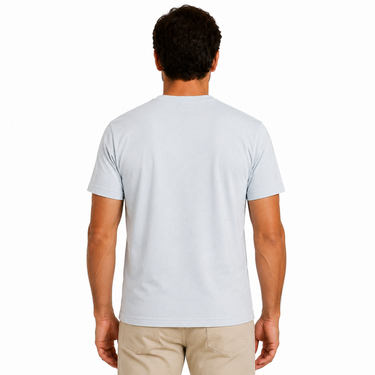 Men's Classic Peruvian Interlock Pima Cotton Crew Neck Tee Sky Blue