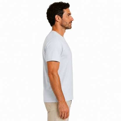 Men's Classic Peruvian Interlock Pima Cotton Crew Neck Tee Sky Blue