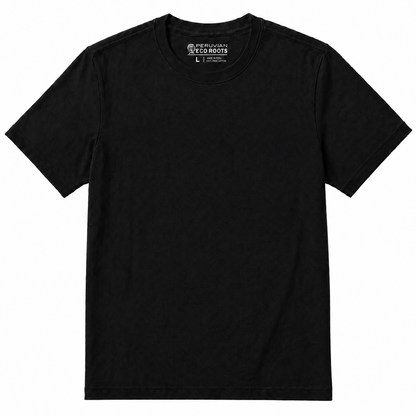 Men's Classic Peruvian Interlock Pima Cotton Crew Neck Tee Sky Black