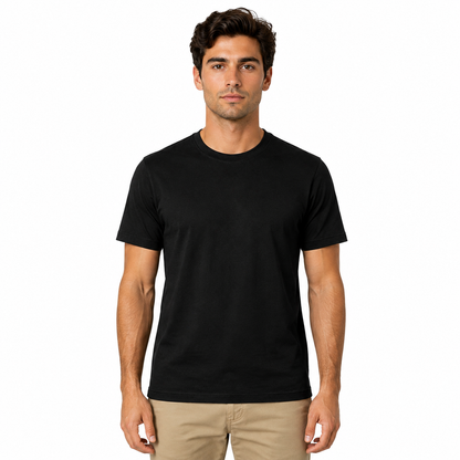 Men's Classic Peruvian Interlock Pima Cotton Crew Neck Tee Sky Black