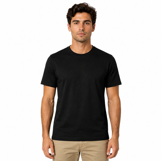 Men's Classic Peruvian Interlock Pima Cotton Crew Neck Tee Sky Black
