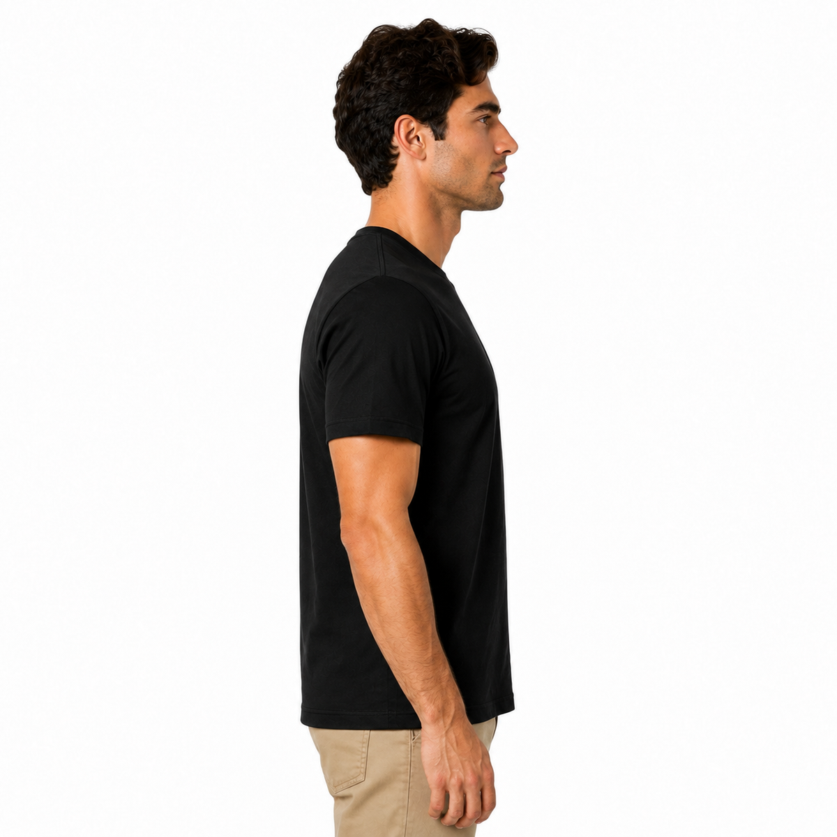 Men's Classic Peruvian Interlock Pima Cotton Crew Neck Tee Sky Black