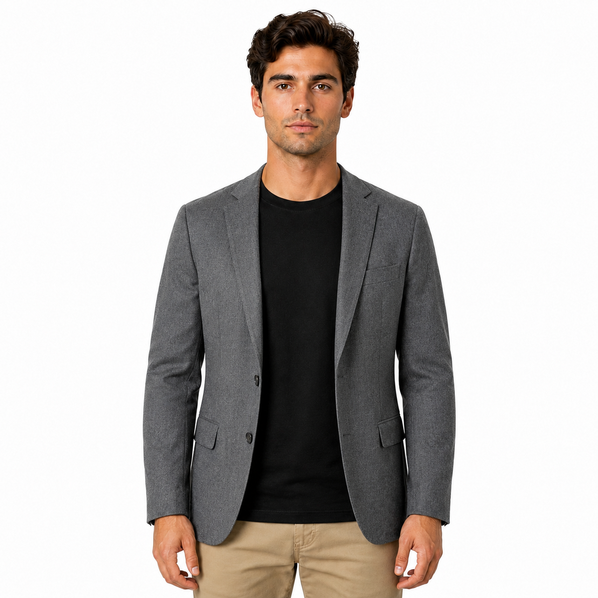 Men's Classic Peruvian Interlock Pima Cotton Crew Neck Tee Sky Black