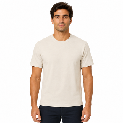 Men's Classic Peruvian Interlock Pima Cotton Crew Neck Tee Sky Ivory