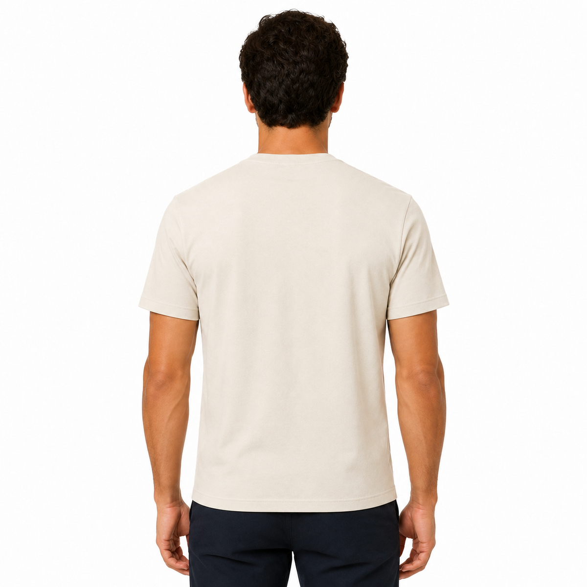 Men's Classic Peruvian Interlock Pima Cotton Crew Neck Tee Sky Ivory