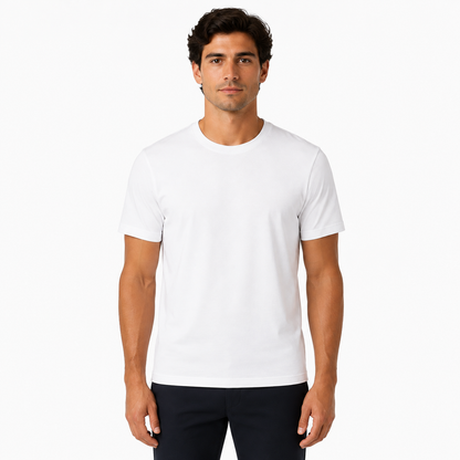 Men's Classic Peruvian Interlock Pima Cotton Crew Neck Tee Sky White