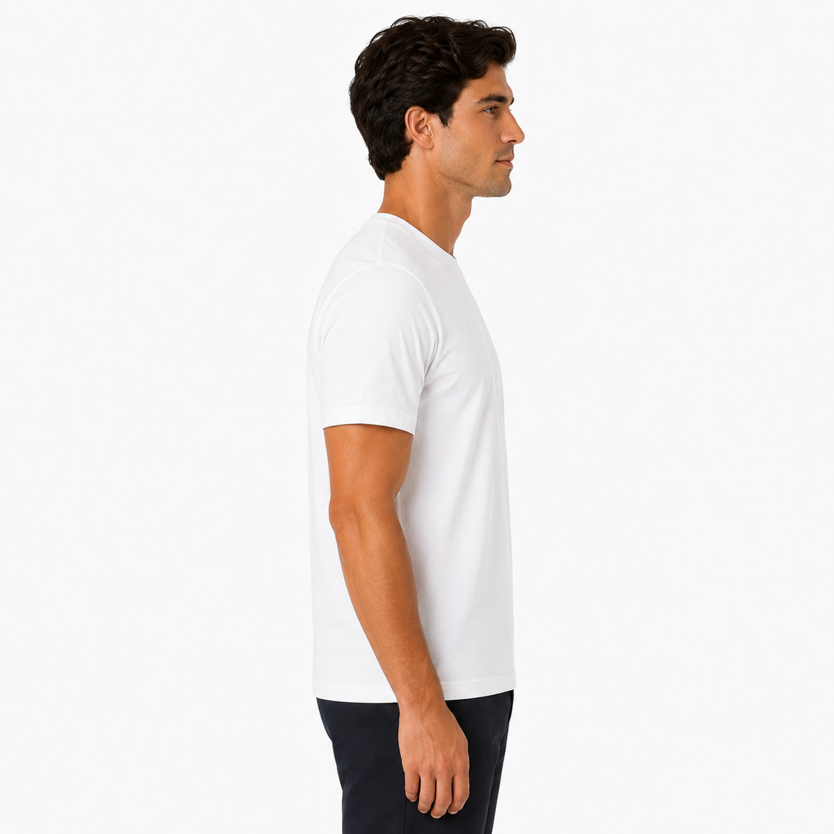 Men's Classic Peruvian Interlock Pima Cotton Crew Neck Tee Sky White