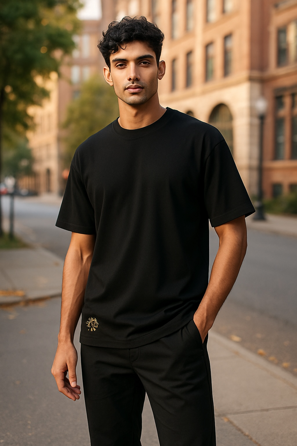 Men's Short Sleeve Crew Neck Pima Cotton Jersey Black