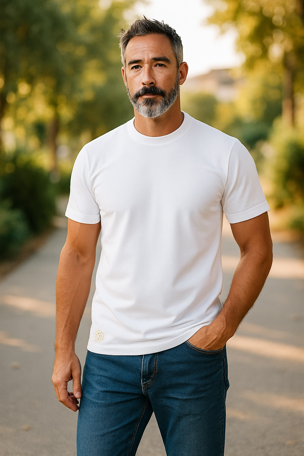 Men's Short Sleeve Crew Neck Pima Cotton Jersey White