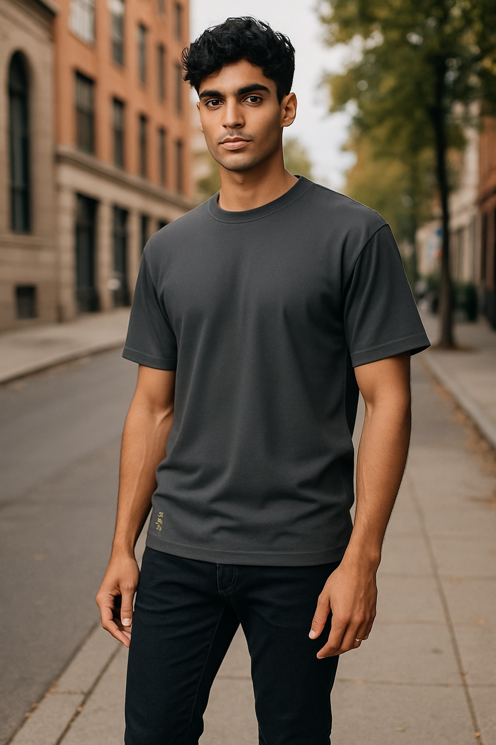 Men's Short Sleeve Crew Neck Pima Cotton Jersey Gray