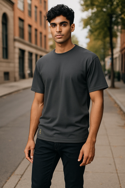 Men's Short Sleeve Crew Neck Pima Cotton Jersey Gray