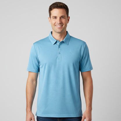 Men's Short Sleeve Golf Polo – Pima Cotton Blend in Aqua