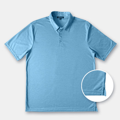 Men's Short Sleeve Golf Polo – Pima Cotton Blend in Aqua