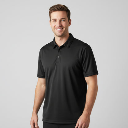Men's Short Sleeve Golf Polo – Pima Cotton Blend in Black