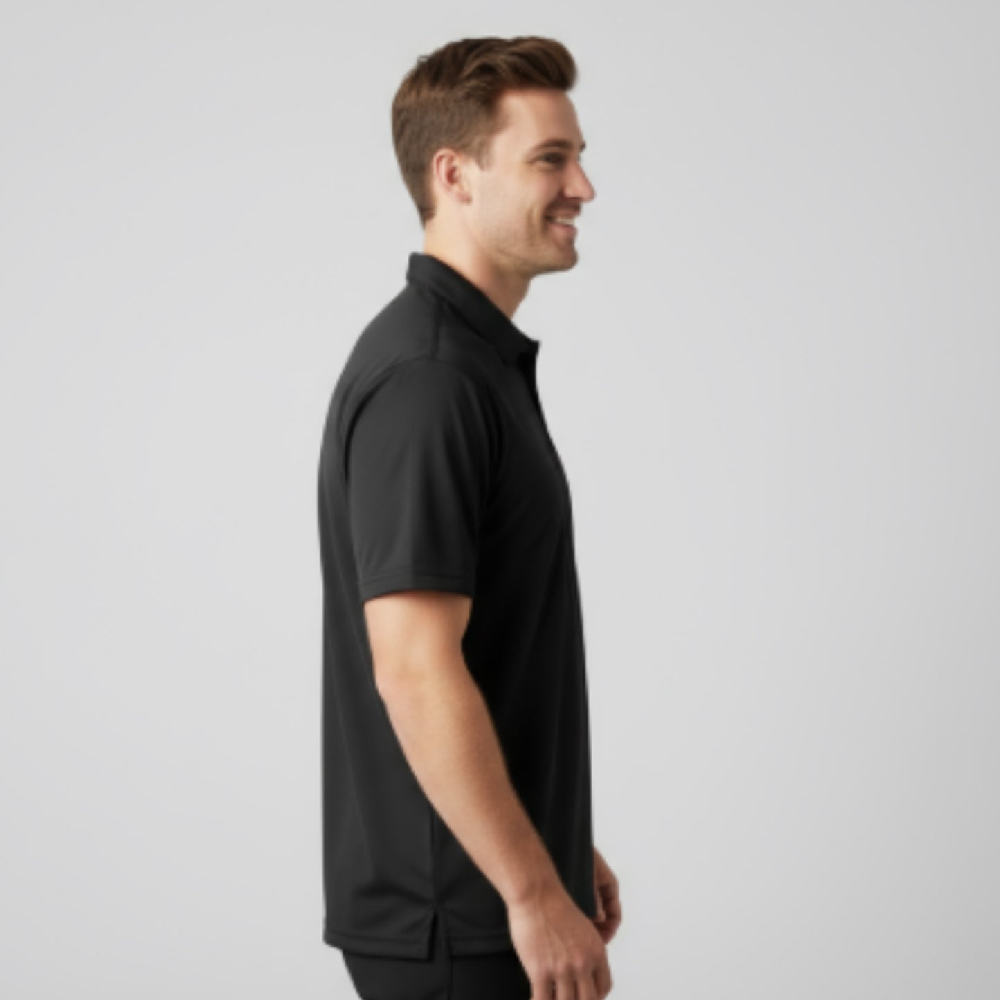 Men's Short Sleeve Golf Polo – Pima Cotton Blend in Black