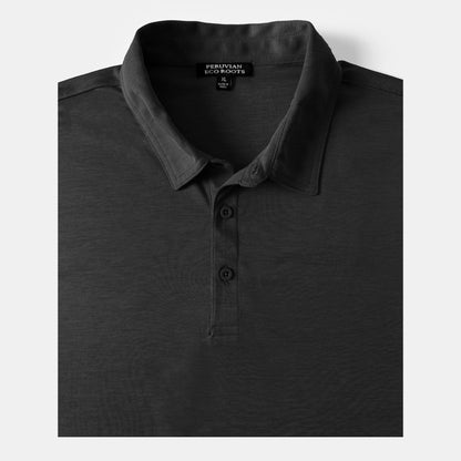 Men's Short Sleeve Golf Polo – Pima Cotton Blend in Black