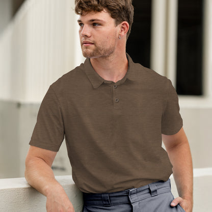 Men's Short Sleeve Golf Polo – Pima Cotton Blend in Camel
