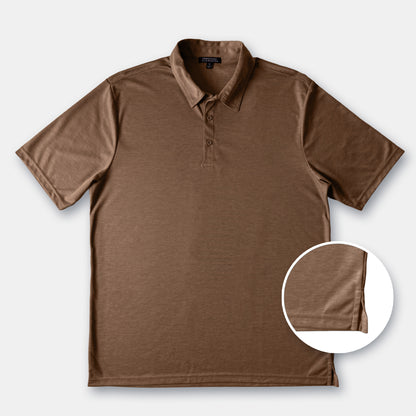 Men's Short Sleeve Golf Polo – Pima Cotton Blend in Camel