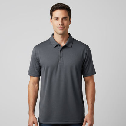 Men's Short Sleeve Golf Polo – Pima Cotton Blend in Charcoal