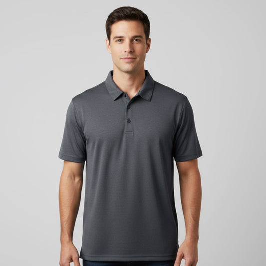 Men's Short Sleeve Golf Polo – Pima Cotton Blend in Charcoal