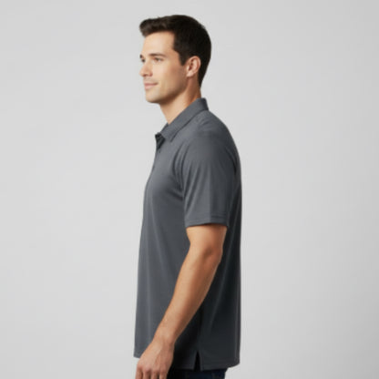 Men's Short Sleeve Golf Polo – Pima Cotton Blend in Charcoal