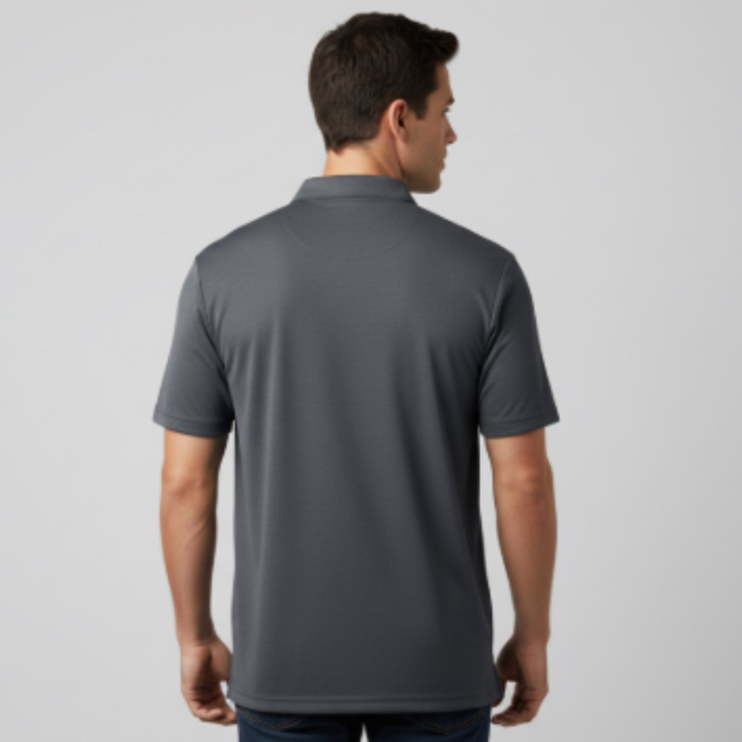 Men's Short Sleeve Golf Polo – Pima Cotton Blend in Charcoal
