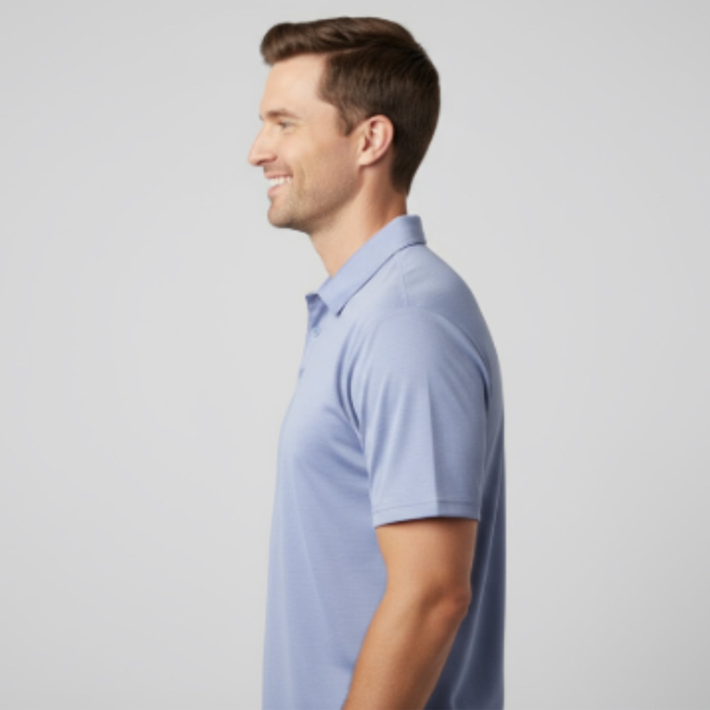 Men's Short Sleeve Golf Polo – Pima Cotton Blend in Lilac