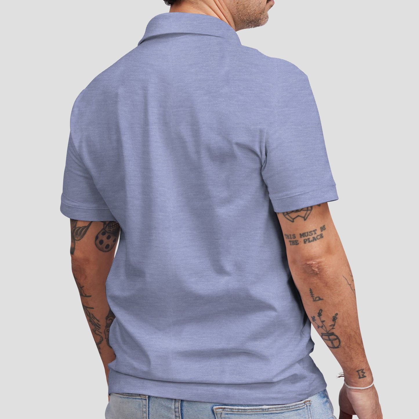 Men's Short Sleeve Golf Polo – Pima Cotton Blend in Lilac