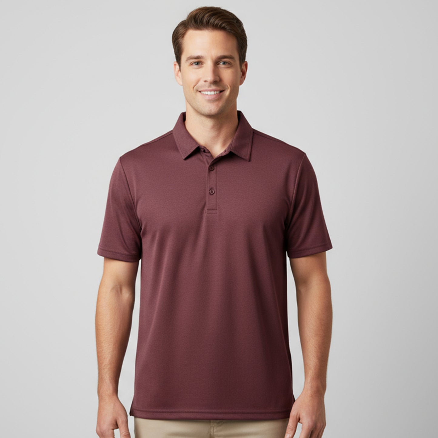 Men's Short Sleeve Golf Polo – Pima Cotton Blend in Mulberry