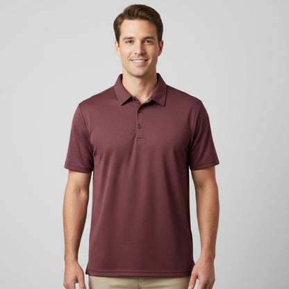 Men's Short Sleeve Golf Polo – Pima Cotton Blend in Mulberry