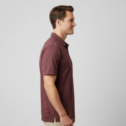 Men's Short Sleeve Golf Polo – Pima Cotton Blend in Mulberry