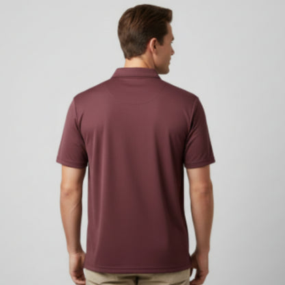 Men's Short Sleeve Golf Polo – Pima Cotton Blend in Mulberry