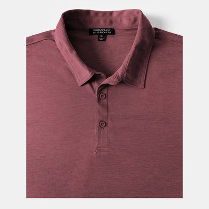 Men's Short Sleeve Golf Polo – Pima Cotton Blend in Mulberry