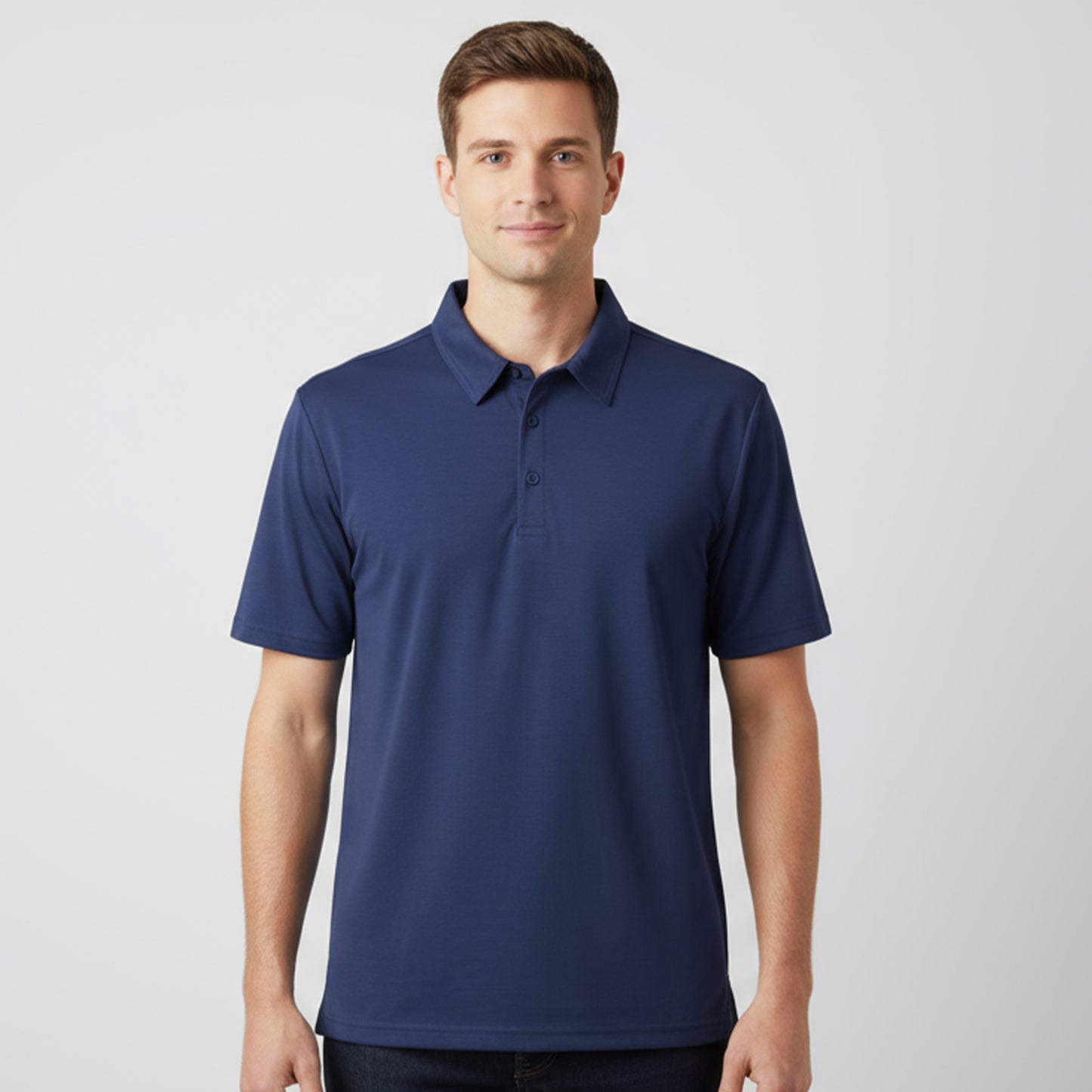 Men's Short Sleeve Golf Polo – Pima Cotton Blend in Navy