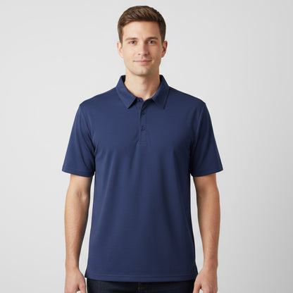 Men's Short Sleeve Golf Polo – Pima Cotton Blend in Navy