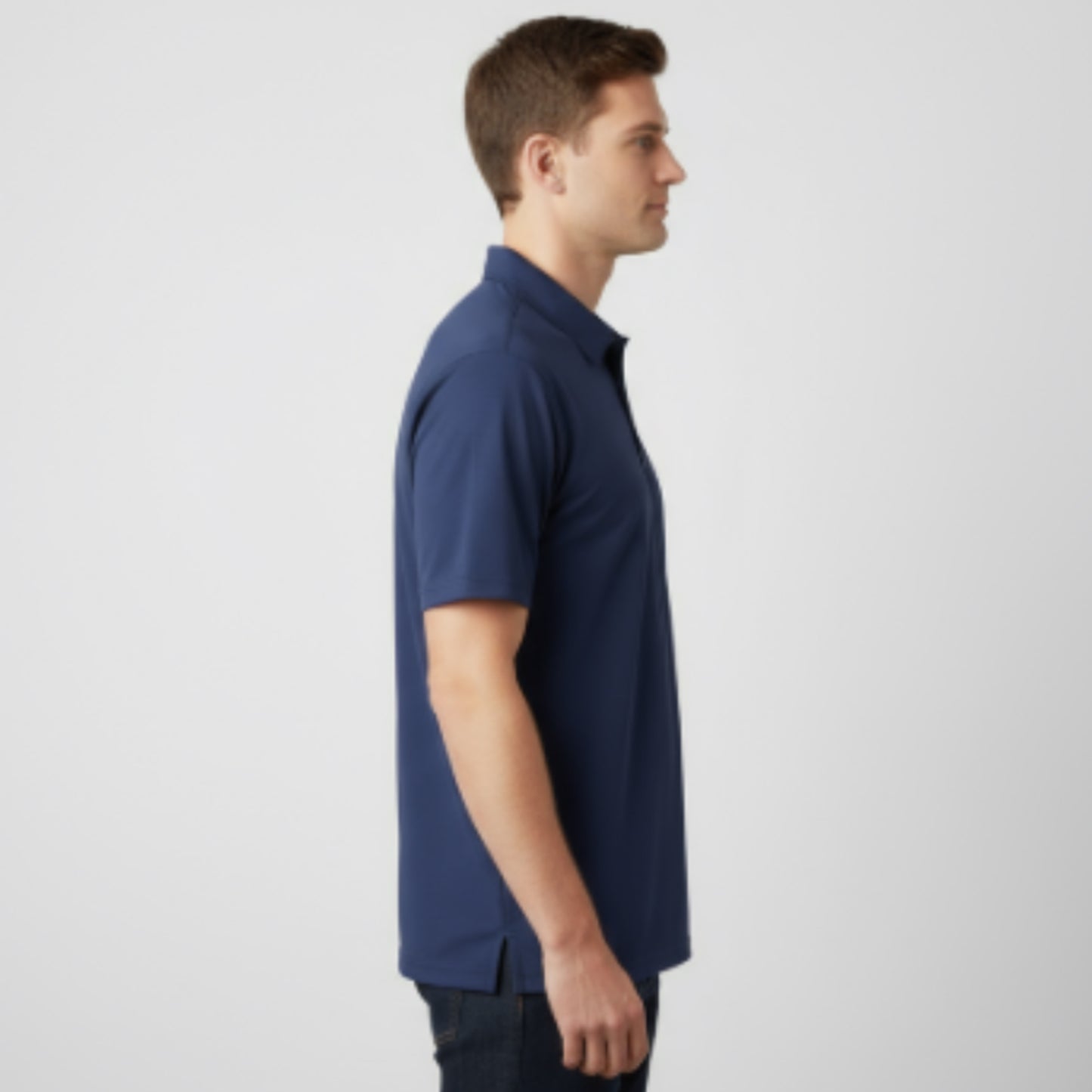 Men's Short Sleeve Golf Polo – Pima Cotton Blend in Navy
