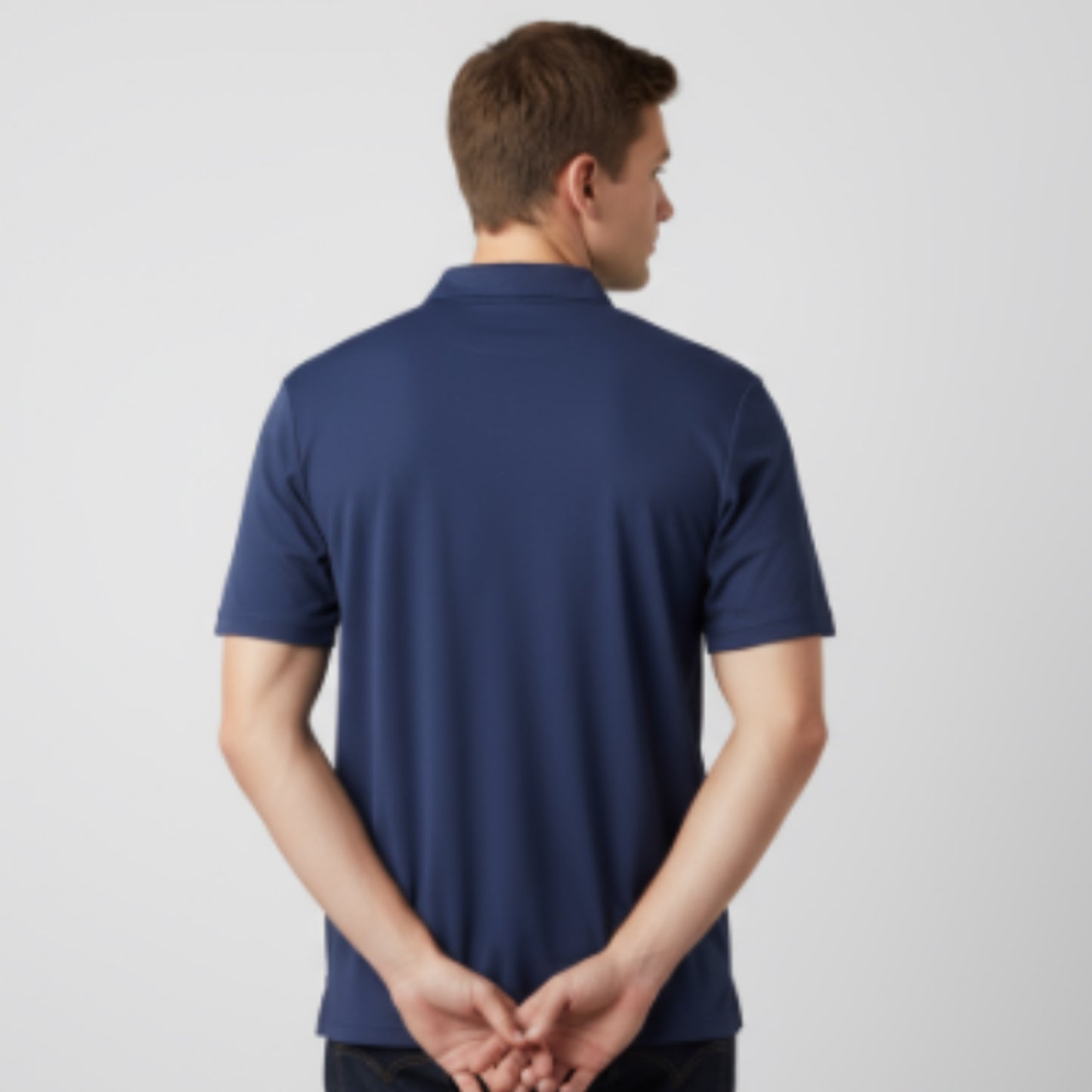 Men's Short Sleeve Golf Polo – Pima Cotton Blend in Navy