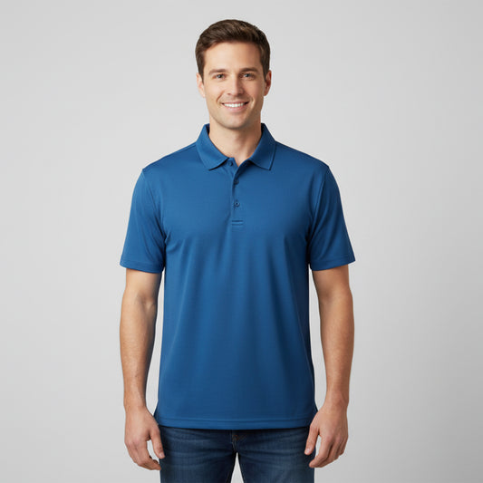 Men's Short Sleeve Golf Polo – Pima Cotton Blend in Royal Blue
