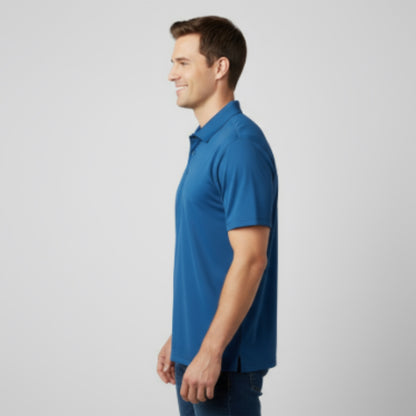 Men's Short Sleeve Golf Polo – Pima Cotton Blend in Royal Blue