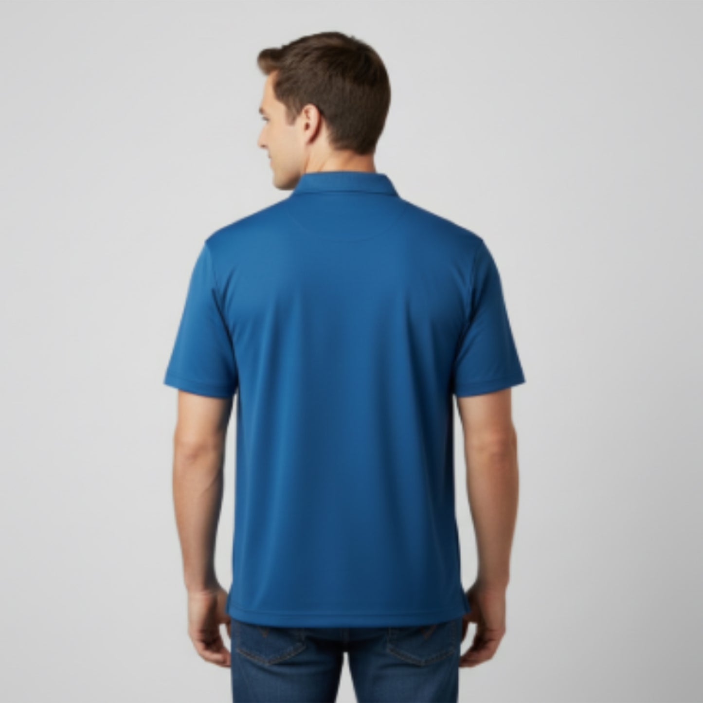 Men's Short Sleeve Golf Polo – Pima Cotton Blend in Royal Blue
