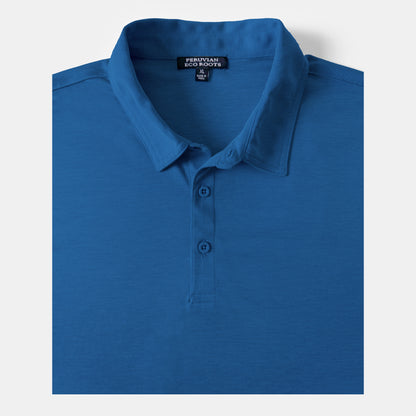 Men's Short Sleeve Golf Polo – Pima Cotton Blend in Royal Blue