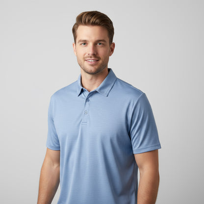 Men's Short Sleeve Golf Polo – Pima Cotton Blend in Steel