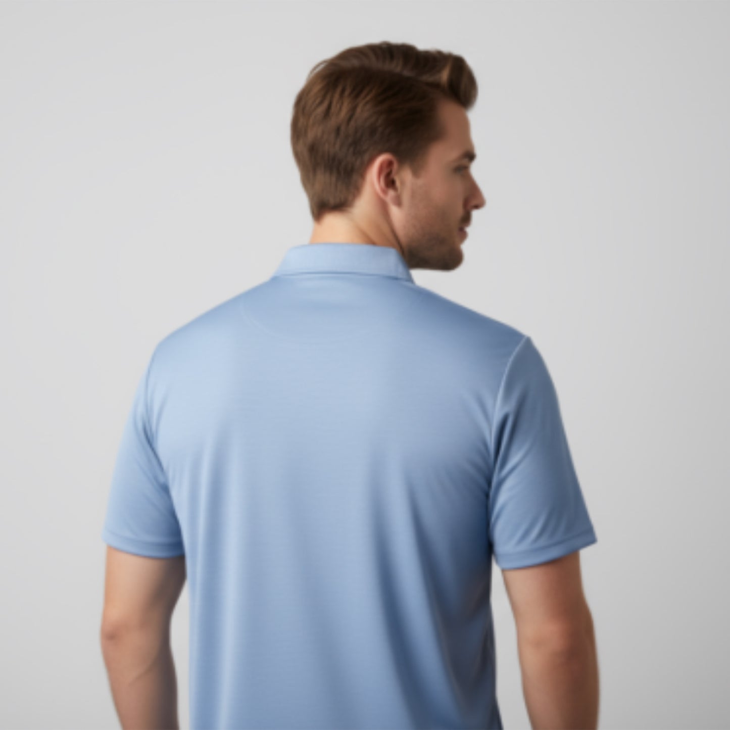 Men's Short Sleeve Golf Polo – Pima Cotton Blend in Steel