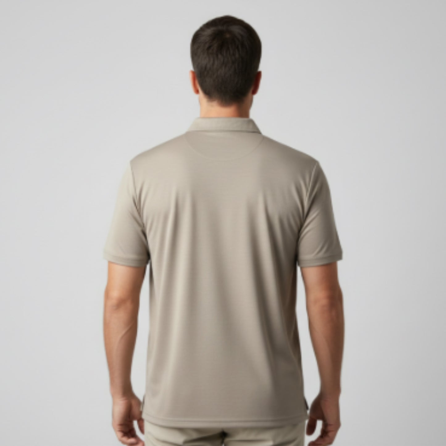 Men's Short Sleeve Golf Polo – Pima Cotton Blend in Taupe