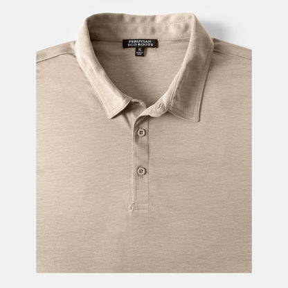 Men's Short Sleeve Golf Polo – Pima Cotton Blend in Taupe